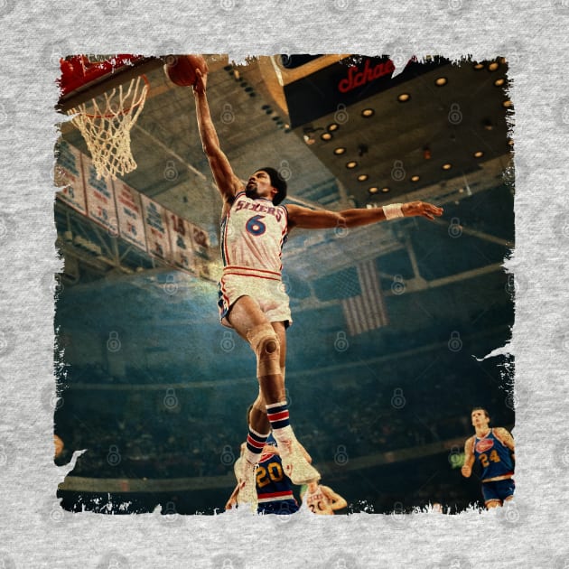 Julius Erving Flying High in 1974 by Wendyshopart